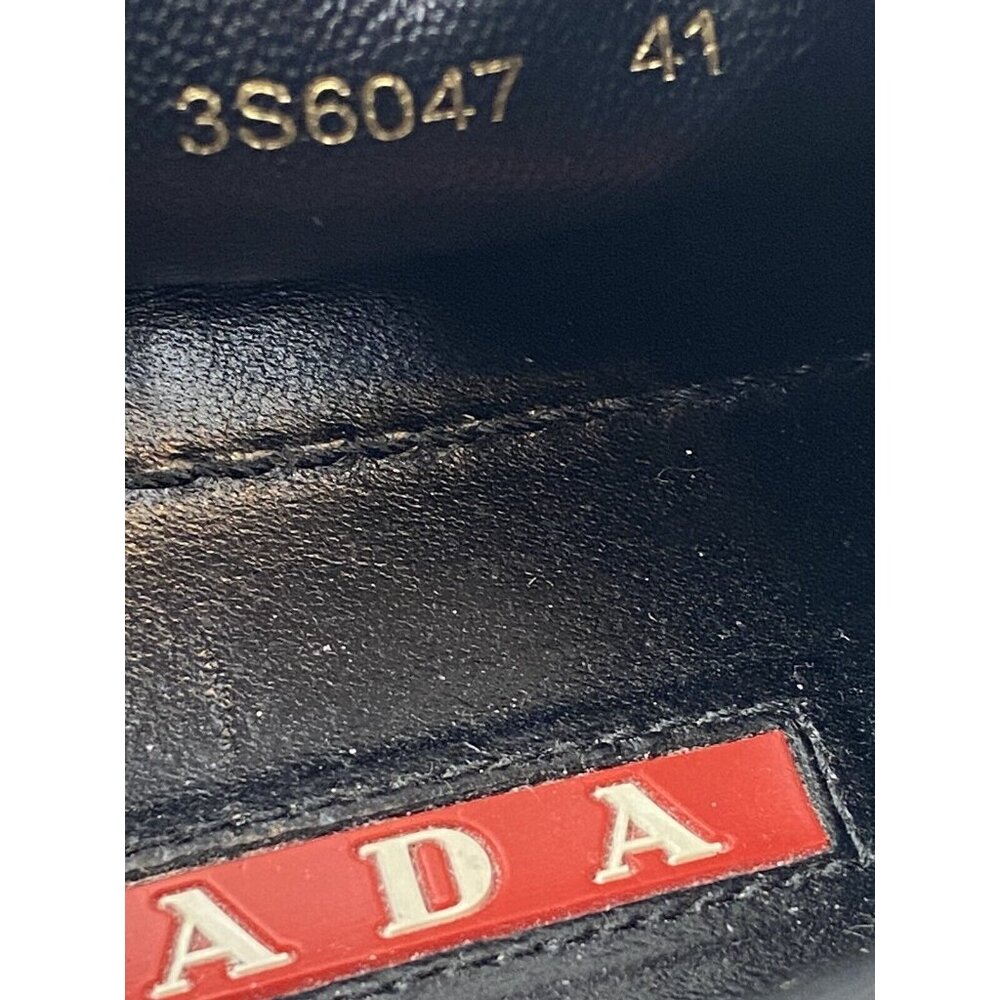 Prada Black Calfskin Leather Silver Chrome Slip On Sneakers 3S6047 US 8 EU 41 - Picture 14 of 16